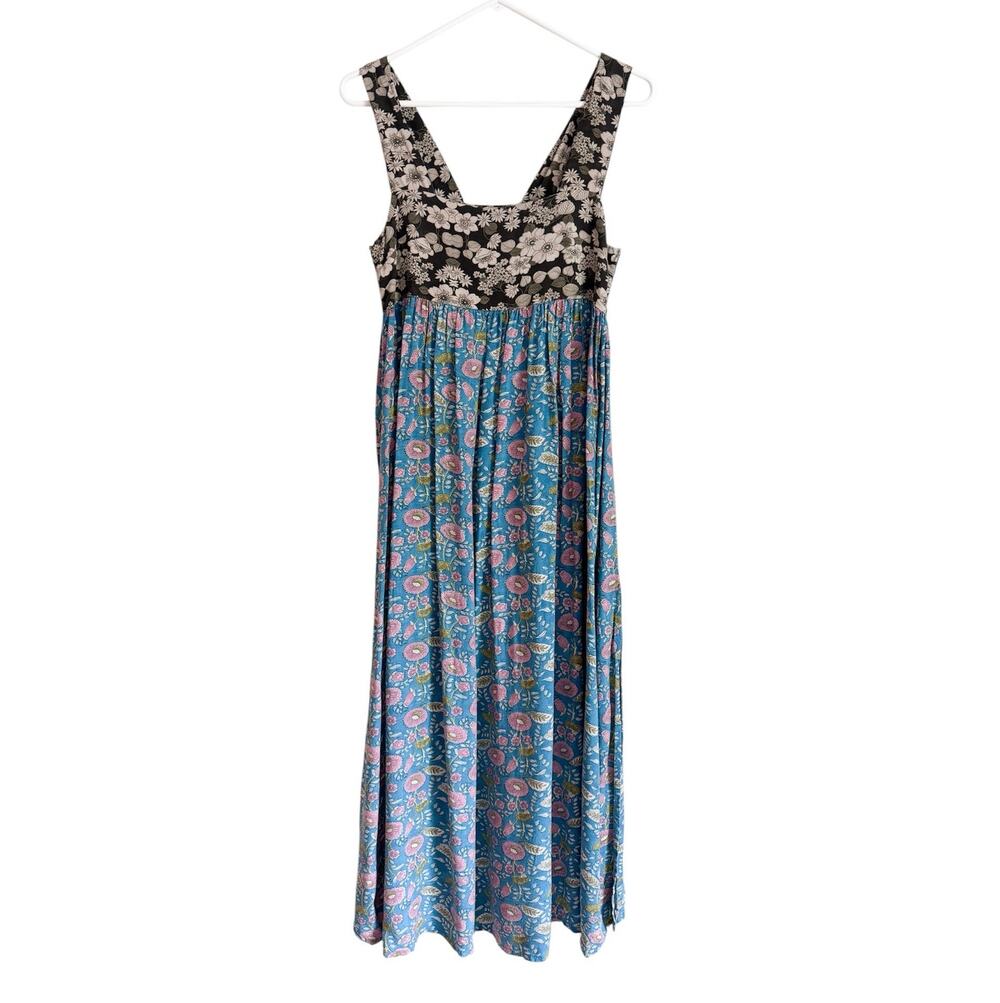 Natural Life Boho Floral Maxi Dress Cottage Prairie Hippie Artsy Flowy Small